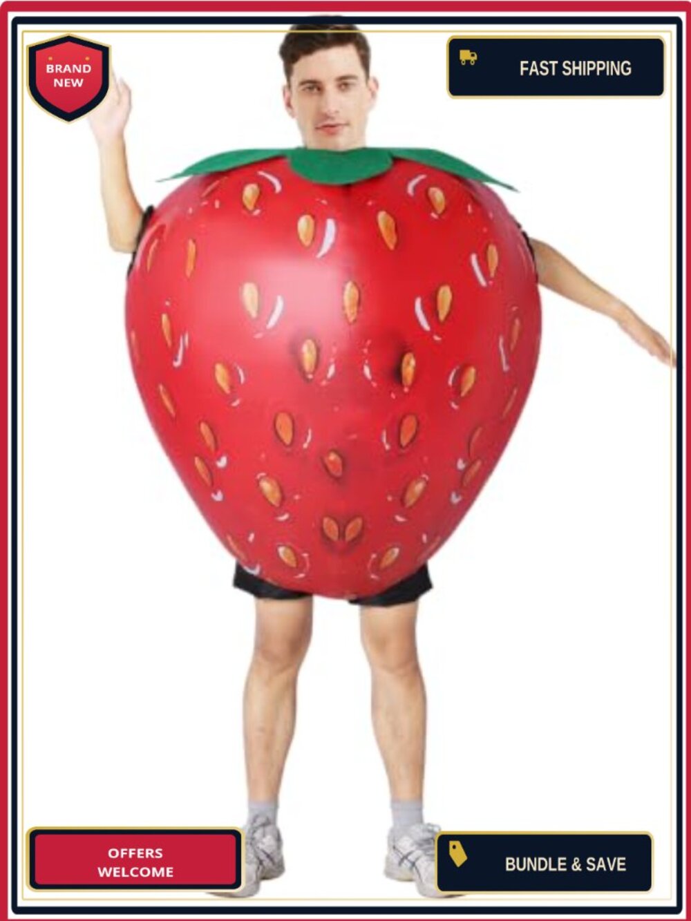 GOOSH Inflatable Strawberry Costume Adult Unisex Halloween Cosplay